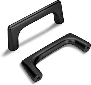 Lardmon 10 Pack Matte Black Modern Cabinet Pulls 3 Inch(76mm) Hole Center Timeless Drawer Pulls Vanity Pulls Classic Solid Kitchen Cabinet Handles Hardware for Dresser, 3.4 Inch(86mm) Total Length