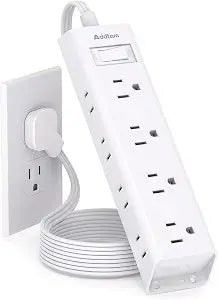 Flat Plug Power Strip, Ultra Thin Flat Extension Cord - 12 Outlets 3 Sides