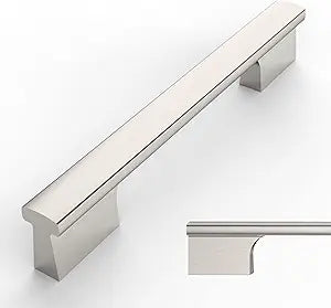 Amerdeco 10 Pack Brushed Satin Nickel Cabinet Pulls 5 Inch(128MM) Hole Centers Kitchen Cabinet Handles Hardware