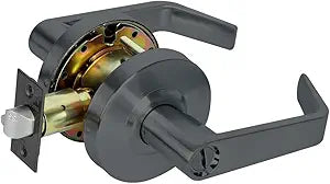 Ansi Grade 2 UL Fired Rated Commercial Heavy Duty Privacy Door Lever Lockset, ADA, Matt Black Finish