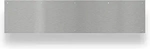 Hardware Essentials 852737 Aluminum Non-Magnetic, Screw-In, Door Kick Plate 8" x 34" Anodized Aluminum Finish
