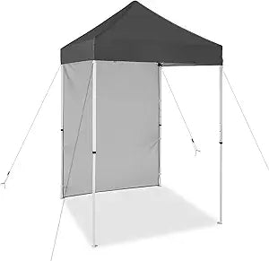EAGLE PEAK Pop up Canopy 5x5, Outdoor Portable Canopy Tent with One Removable Sunwall, Carry Bag Included, Gray