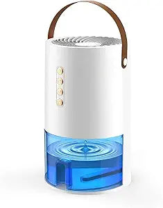 Dehumidifier, 44 OZ Small Dehumidifiers for Home, Bedroom, Bathroom, Fresh Air with Negative Ions & Auto Shut Off, 7 Colors Light & 3 Timer Options, Portable Dehumidifiers for Closet RV