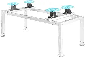 Anti-Vibration Mini Split Stand for 9,000-24,000 BTU Ductless Mini Split Air Conditioner Heat Pump, Adjustable Heavy Duty Mini Split Ground Stand for Outdoor Use, 400LBS Load Capacity