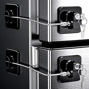 4 Pack Refrigerator Locks with 8 Keys, Child Safety Lock for Fridge Door Locks, Cabinets, Freezer, Desk Drawers, Wardrobes, Closets, Windows-No Tools Need or Drill (Patent)