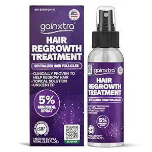 5% Minoxidil Spray for Men and Women - Regrow Thicker, Fuller Hair with Biotin, Copper Tripeptide and 6 Botanicals - Alcohol-Free Hair Growth Spray, 100ml