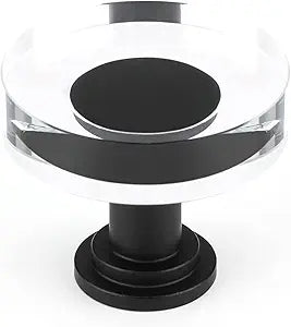 LONTAN 25 Pack Black Glass Drawer Knobs Crystal Knobsfor Dresser Bathroom Round Clear Cabinet Handles Modern Hardware for Cupboard Closet,Aluminum Alloy Base