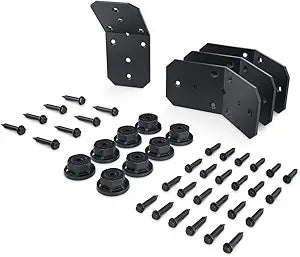 OZCO 4 Pcs Ironwood Flush Inside 45 Degree Angle Bracket 4" | Decorative Angle Bracket for Pergola, Deck, Fence and Outdoor Wood Structures | Powder-Coated Galvanized Steel Hardware