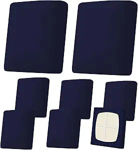 8Pcs Patio Cushion Covers Stretch, Outdoor Couch Replacement Slipcovers Wateproof Washable Reusable Furniture Protector, Navy