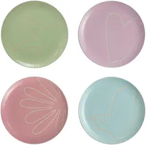 Tilly Ramsay x Royal Doulton Salad Plate 21cm 8.3in Mixed Set of 4, Dishwasher/Microwave-safe
