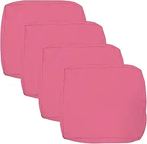 VAKADO Outdoor Patio Furniture Chair Cushion Replacement Covers Set of 4 Waterproof Hot Pink Decorative Cushion Cases Decor for Bench Garden Porch Couch Tent (24"X22"X4")