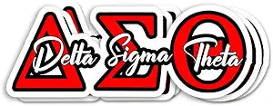 (3pcs) Delta Sigma Theta Sticker - DST Greek Sorority Vinyl Decal for Laptop Water Bottle Car - Red and White Greek Letters Design - Gift for Sorority Sisters and Divine Nine Members