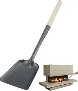 Ash Shovels Fireplace with Long Handle - 24 in Heavy Duty Iron Hot Ash Shovel for Wood Stove Fire Pit Charcoal Grill Pizza Oven Kitchen Camping Gardening Indoor Outdoor