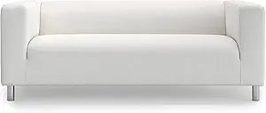 MASTERS OF COVERS Klippan Loveseat Slipcover for The IKEA 2 Seater Klippan Loveseat Sofa Cover Replacement-Cool White