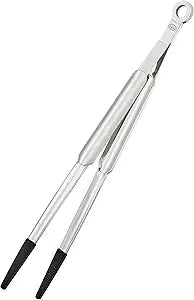 Rosle 12986 Stainless Steel Fine Tipped with Silicone Needle-Nose Pliers Cooking Tongs