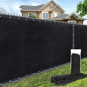 180GSM 6ft x 50ft Fence Privacy Screen Heavy Duty Fence Cover Garden Wall Backyard Black