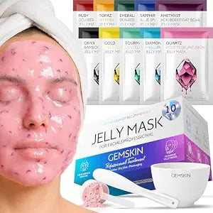 Jelly Mask for Facials Peel-Off - 10 Set Pack Modeling Rubber Mask Multipack - Hydrating & Calming Jelly Face Mask Powder Variety Spa Kit - Bowl Scoop & Spatula Bundle - Professional Skincare