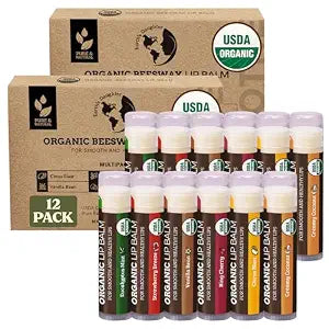 Earth's Daughter Organic Variety 12 Pack Lip Balm (2x 6-Packs)