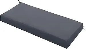 Outdoor Bench Cushion Waterproof 48"x18" Fade-Resistant Patio Furniture Cushion with Ties for Porch Swing, Loveseat, or Indoor Bench Replacement, Dark Grey