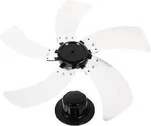 MAGICLULU Round Bore Fan Blade, 17 Inch Aluminum Alloy Replacement, 5 Leaves Metal Blades with Nut Cover, Universal Heavy Duty Airflow Fitting, Household Pedestal Wall Table Fanner Assembly, Silver