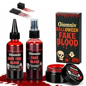 Oiomniv 5PCS Fake Blood Kit, 2.03oz Fake Blood Spray 2.03oz Dripping Blood