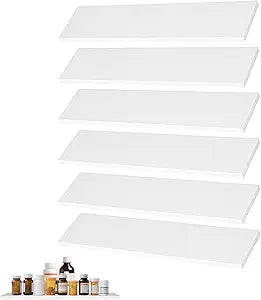 6pcs Medicine Cabinet Shelf Replacement 13inch Wooden Medicine Cabinet Shelves Wooden Bathroom Cabinets Shelves for Living Room Bathroom Kitchen Wall Mounted Medicine Cabinets (White)