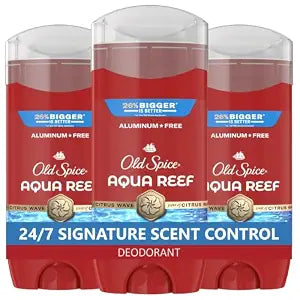 Old Spice Deodorant for Men, Aluminum Free, Aqua Reef, 3.8 oz Pack of 3