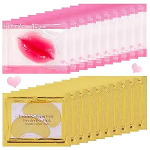 20 Pairs Lip Mask & Eye Mask, Under Eye Patches for Party Favors Adults