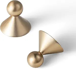 Goo-Ki Champagne Bronze Knobs for Cabinet Drawer & Dresser Kitchen Zinc Alloy Hardware, 6pack Single Hole/Screw Pulls Cute Handles