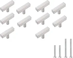 Silver Cabinet Handles Single Hole 2inch Stainless Steel Handles for Kitchen Cabinet 2inch Bathroom Cabinet Pulls 50 Pack 50mm Square Single Hole Cabinet Knob,YTHD1212BN-50PAMZ