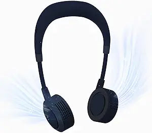 Portable Neck Fan - Hands Free Personal Face Fan, 5 Speeds Rechargeable Wearable Cooling Fan, Flexible Foldable Small Thin Quiet Neck Cooler for Travel, Work, Hot Flashes (Smoky Gray)