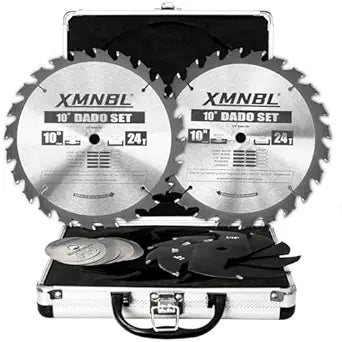 10" Stacking Dado Blade Set 24-Tooth,Dado Blades for 10 Inch Table Saw,Compatible with 10 Inch Table Saw,Dado Stack for Fine Finished Dados, Grooves, and Rabbets,Ranging From 1/4'' to 13/16''14 Pieces