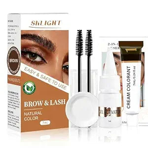 Lash Color Kit, At Home DIY Eyebrow & Eyelash Color Set 7ml (Brown)