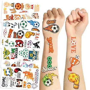 160+ (20Sheets) Glow-in-the-Dark Soccer Temporary Tattoos, Waterproof Transfer Sports Basketball Football Rugby Decals for Easy Application, Ideal for Game Day, Watch Parties & Fan Support��ï¿