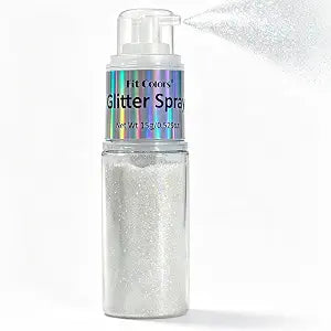 White Laser Glitter Spray for Hair and Body, Ultra Shimmery Shine, 0.53oz