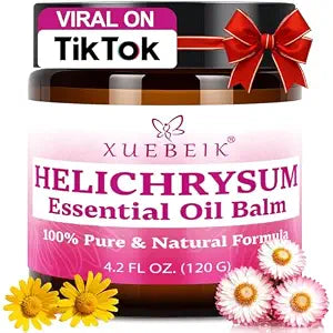 Helichrysum Balm - Natural Soothing Hydrating Salve with Helichrysum Oil for Thin, Fragile, B-ruised & Aging Skin - Moisturizes & Revitalizes Body & Face - 120G/4OZ