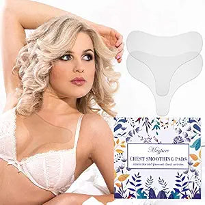 2 pack chest wrinkle pads sleeping chest patches for wrinkles decollete anti-wrinkle chest silicone pads reusable medical grade decollete pad 2.