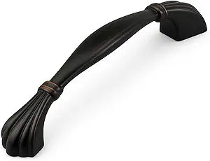 Modket Cascade Series Solid Traditional Classic Kitchen Cabinet Pull Handle 6-3/8" Overall Length, 5" (128mm) Hole Centers, Oil Rubbed Bronze 10 Packs