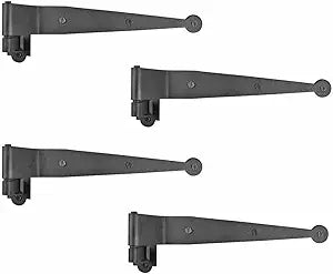 Renovators Supply Manufacturing Pack of 4 Black Pintle Strap Hinge 11.75 Inch Offset Colonial Shutter Hardware