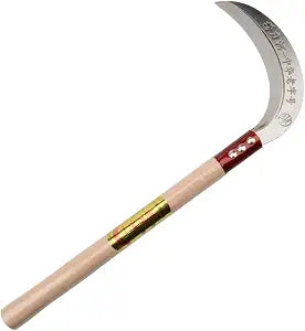 Steel Grass Sickle,Clearing Sickle,Manganese Steel Blade/Hardwood Handle Hand held Sickle Tool - Multipurpose Gardening Weeding Grass Sickle and Farming Portable Safety Sickle