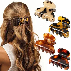 4 PCS 1.6" Small Acetate Hair Claw Clips for Thin Fine Hair Half Up Styling