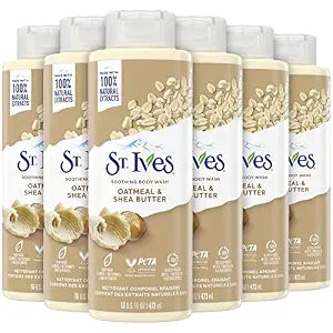 St. Ives Body Wash, Soothing Oatmeal & Shea Butter 6-Pack, 16 Oz Ea