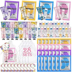 84 Pcs Bulk Gifts, Under Eye Patches, Hand Creams Bulk & Lip Balms Bulk