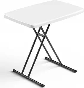 30in Folding Table Adjustable Height Heavy Duty Plastic Folding Tables with Carry Handles,Fold Portable Tables with Steel Legs for Party,Wedding,Camping,Picnic,Indoor Outdoor Events,White