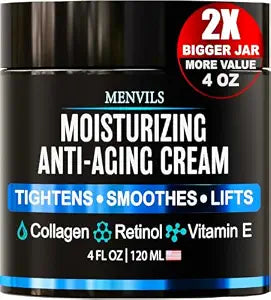 Mens Face Moisturizer Cream - Anti-Aging & Wrinkle Cream, Non-Greasy, 4 OZ