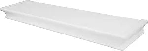 HIGH & MIGHTY Decorative 24" Floating Shelf Holds up to 20 lbs, Easy Tool-Free Dry Wall Installation, Beveled, White | 515660