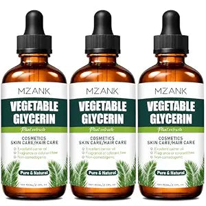 MZANK 3 Pack Vegetable Glycerine,100% Pure & Natural Vegetable Glycerin Liquid Body Oil for Skin,Face,Hair Care,Softening & Moisturizing,Carrier Oil for Essential Oils,Soap Making,DIY Skincare