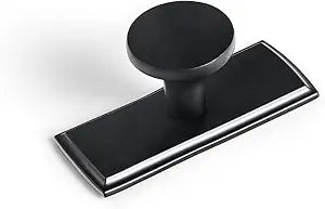 Goo-Ki 1.1 Inch Diameter Matte Black Cabinet Knob with Backplate #1,High-end Zinc Alloy Cabinet Hardware,6 Packed