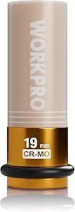 WORKPRO 1/2" Drive Lug Nut Impact Duty Socket, 19mm Deep Thin Wall Socket