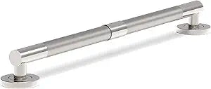 1-1/4 x 24 inches Designer Bath Safety Grab Bar with Anti-Slip Peened Grip, ADA Compliant 500lbs Loading Capacity, Collection Glacier, Stainless Steel Brushed Nickel